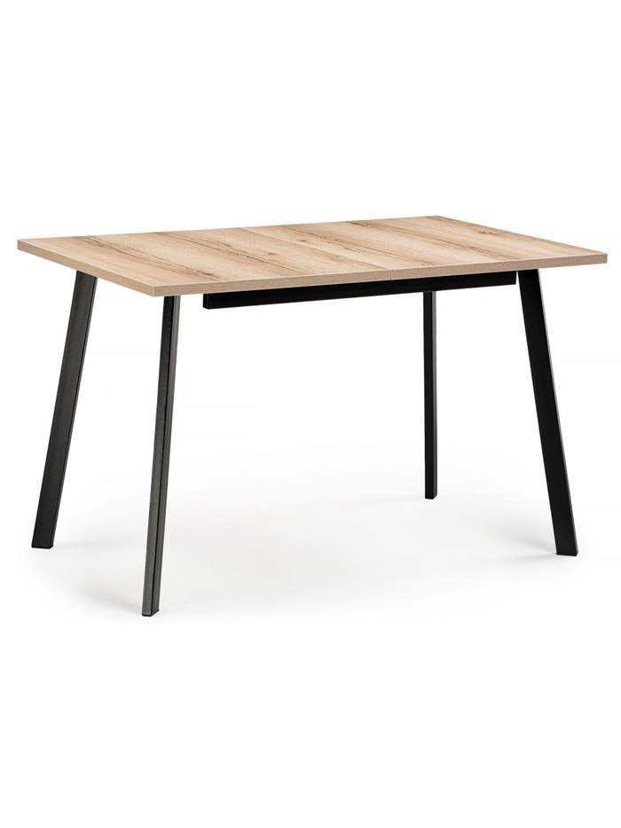 Стол кухонный раздвижной «Колон Лофт 120», 1200(1600)×750×750 мм, цвет чёрный матовый/дуб делано светлый - Фото 1