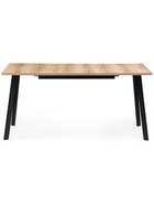 Стол кухонный раздвижной «Колон Лофт 120», 1200(1600)×750×750 мм, цвет чёрный матовый/дуб делано светлый  (артикул 10997799)  большой выбор товаров оптом и в розницу по низким ценам с доставкой