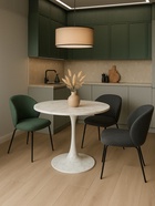 Стол кухонный «Тулип», 800×800×730 мм, цвет мрамор белый/белый  (артикул 10997801)  большой выбор товаров оптом и в розницу по низким ценам с доставкой