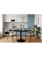 Стол кухонный «Тулип», 800×800×730 мм, цвет мрамор чёрный/чёрный  (артикул 10997802)  большой выбор товаров оптом и в розницу по низким ценам с доставкой