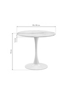 Стол кухонный «Тулип», 900×900×730 мм, цвет мрамор белый/белый  (артикул 10997803)  большой выбор товаров оптом и в розницу по низким ценам с доставкой