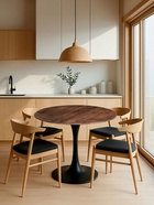 Стол кухонный «Тулип», 900×900×730 мм, цвет орех кантри/чёрный  (артикул 10997805)  большой выбор товаров оптом и в розницу по низким ценам с доставкой