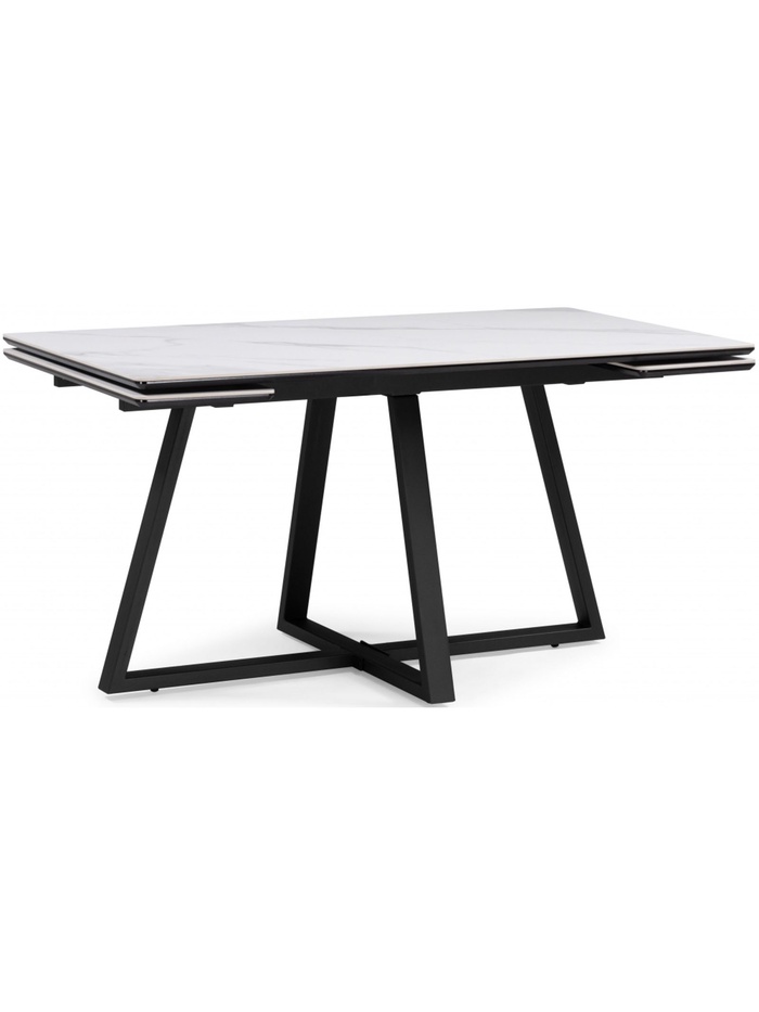 Стол кухонный керамический раздвижной «Памелла», 1400(2000)×800×750 мм, цвет белый мрамор / черный - Фото 1