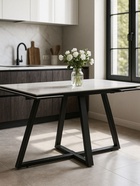 Стол кухонный керамический раздвижной «Памелла», 1400(2000)×800×750 мм, цвет белый мрамор / черный - Фото 9