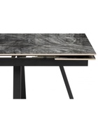 Стол кухонный керамический раздвижной «Силлем», 1200(1800)×800×770 мм, цвет риальто серый темный / черный  (артикул 10997812)  большой выбор товаров оптом и в розницу по низким ценам с доставкой