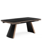 Стол кухонный керамический раздвижной «Симмонс», 1800(2600)×900×760 мм, цвет черный мрамор / черный  (артикул 10997813)  большой выбор товаров оптом и в розницу по низким ценам с доставкой