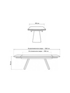Стол кухонный керамический раздвижной «Симмонс», 1800(2600)×900×760 мм, цвет черный мрамор / черный  (артикул 10997813)  большой выбор товаров оптом и в розницу по низким ценам с доставкой