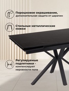 Стол кухонный керамический раздвижной «Старлайт», 1200(1800)×800×750 мм, цвет черный мрамор / черный  (артикул 10997815)  большой выбор товаров оптом и в розницу по низким ценам с доставкой