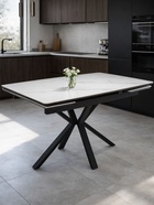Стол кухонный керамический раздвижной «Старлайт», 1200(1800)×800×750 мм, цвет черный  (артикул 10997817)  большой выбор товаров оптом и в розницу по низким ценам с доставкой