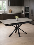 Стол кухонный керамический раздвижной «Старлайт», 1400(2000)×800×750 мм, цвет светло-серый / черный  (артикул 10997818)  большой выбор товаров оптом и в розницу по низким ценам с доставкой