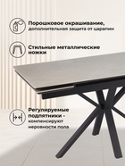 Стол кухонный керамический раздвижной «Старлайт», 1400(2000)×800×750 мм, цвет светло-серый / черный  (артикул 10997818)  большой выбор товаров оптом и в розницу по низким ценам с доставкой