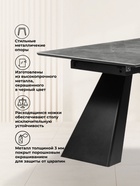 Стол кухонный керамический раздвижной «Стиг», 1800(2300)×900×770 мм, цвет серый мрамор / черный  (артикул 10997822)  большой выбор товаров оптом и в розницу по низким ценам с доставкой