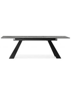 Стол кухонный керамический раздвижной «Стиг», 1800(2300)×900×770 мм, цвет серый мрамор / черный  (артикул 10997822)  большой выбор товаров оптом и в розницу по низким ценам с доставкой