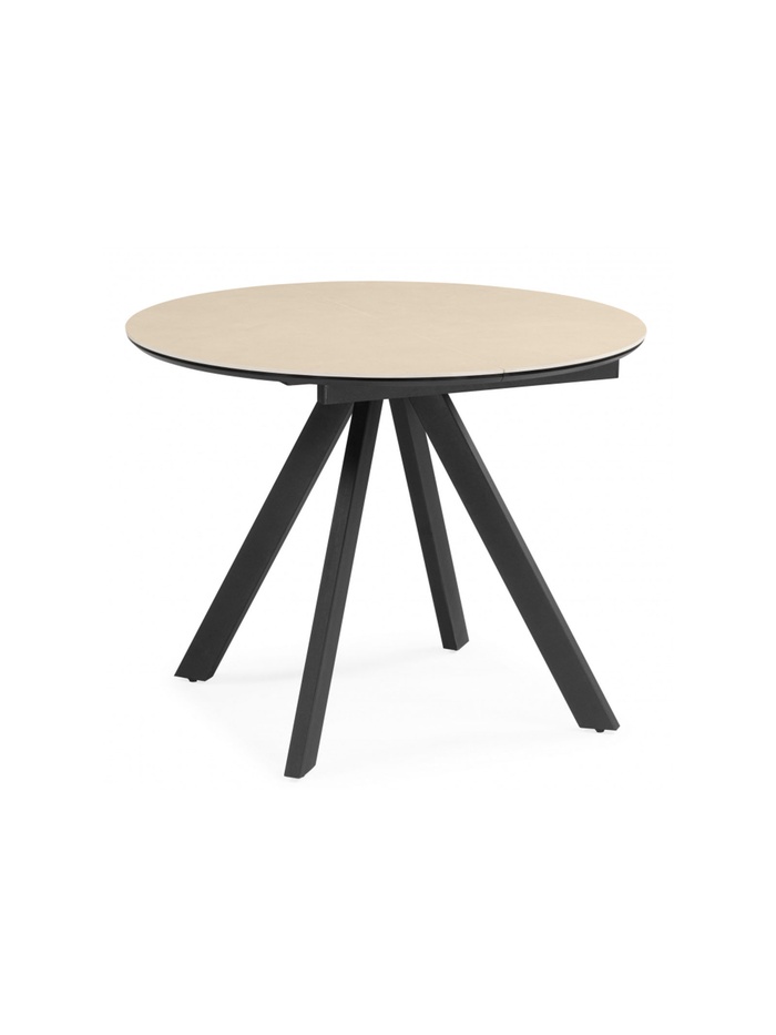 Стол кухонный керамический раздвижной «Трейси», 900(1200)×900×750 мм, цвет бежевый / черный - Фото 1