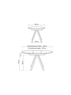 Стол кухонный керамический раздвижной «Трейси», 900(1200)×900×750 мм, цвет черный мрамор / черный  (артикул 10997824)  большой выбор товаров оптом и в розницу по низким ценам с доставкой