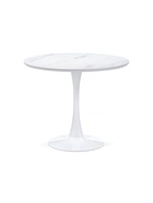 Стол кухонный керамический «Тулип», 900×900×740 мм, цвет белый мрамор / белый  (артикул 10997828)  большой выбор товаров оптом и в розницу по низким ценам с доставкой