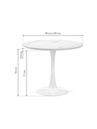 Стол кухонный керамический «Тулип», 900×900×740 мм, цвет черный мрамор / черный  (артикул 10997829)  большой выбор товаров оптом и в розницу по низким ценам с доставкой