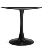 Стол кухонный керамический «Тулип», 900×900×740 мм, цвет черный мрамор / черный  (артикул 10997829)  большой выбор товаров оптом и в розницу по низким ценам с доставкой