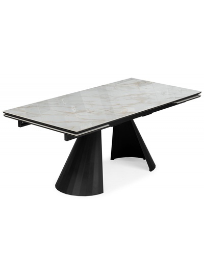 Стол кухонный керамический раздвижной «Шелтон», 1800(2600)×900×760 мм, цвет черный