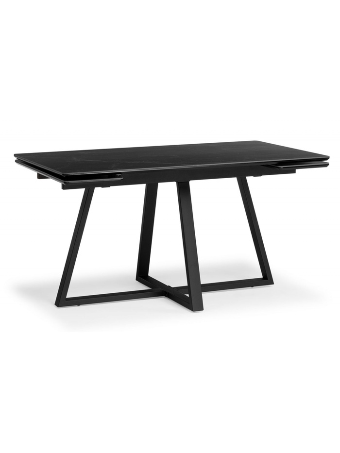 Стол кухонный керамический раздвижной «Памелла», 1400(2000)×800×750 мм, цвет черный мрамор / черный - Фото 1