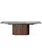 Стол кухонный керамический раздвижной Lagos, 1600(2400)×900×770 мм, цвет серый / орех - Фото 12