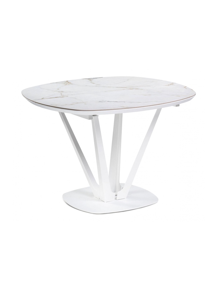 Стол кухонный керамический раздвижной «Азраун», 1100(1500)×1100×750 мм, цвет белый