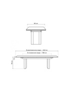 Стол кухонный керамический раздвижной «Бернардо», 1800(2400)×900×790 мм, цвет черный мрамор / дуб монтана  (артикул 10997857)  большой выбор товаров оптом и в розницу по низким ценам с доставкой