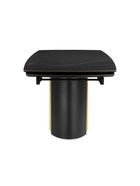 Стол кухонный керамический раздвижной «Бовер», 1800(2200)×900×780 мм, цвет черный мрамор / черный / дуб натуральный  (артикул 10997858)  большой выбор товаров оптом и в розницу по низким ценам с доставкой