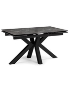 Стол кухонный керамический раздвижной «Бронхольм», 1400(2000)×800×770 мм, цвет серый мрамор / черный  (артикул 10997862)  большой выбор товаров оптом и в розницу по низким ценам с доставкой