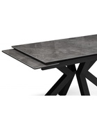 Стол кухонный керамический раздвижной «Бронхольм», 1400(2000)×800×770 мм, цвет серый мрамор / черный  (артикул 10997862)  большой выбор товаров оптом и в розницу по низким ценам с доставкой