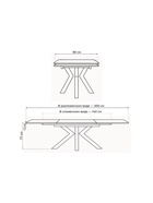 Стол кухонный керамический раздвижной «Бронхольм», 1400(2000)×800×770 мм, цвет серый мрамор / черный  (артикул 10997862)  большой выбор товаров оптом и в розницу по низким ценам с доставкой