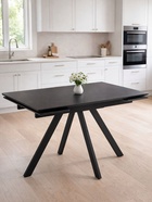 Стол кухонный керамический раздвижной «Вилли», 1200(1800)×800×750 мм, цвет черный мрамор / черный  (артикул 10997864)  большой выбор товаров оптом и в розницу по низким ценам с доставкой