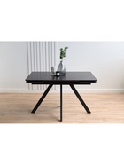 Стол кухонный керамический раздвижной «Вилли», 1200(1800)×800×750 мм, цвет черный мрамор / черный  (артикул 10997864)  большой выбор товаров оптом и в розницу по низким ценам с доставкой