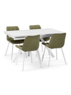 Стол кухонный керамический раздвижной «Вилли», 1400(2000)×800×750 мм, цвет белый мрамор / белый  (артикул 10997866)  большой выбор товаров оптом и в розницу по низким ценам с доставкой