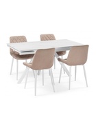 Стол кухонный керамический раздвижной «Вилли», 1400(2000)×800×750 мм, цвет белый мрамор / белый  (артикул 10997866)  большой выбор товаров оптом и в розницу по низким ценам с доставкой