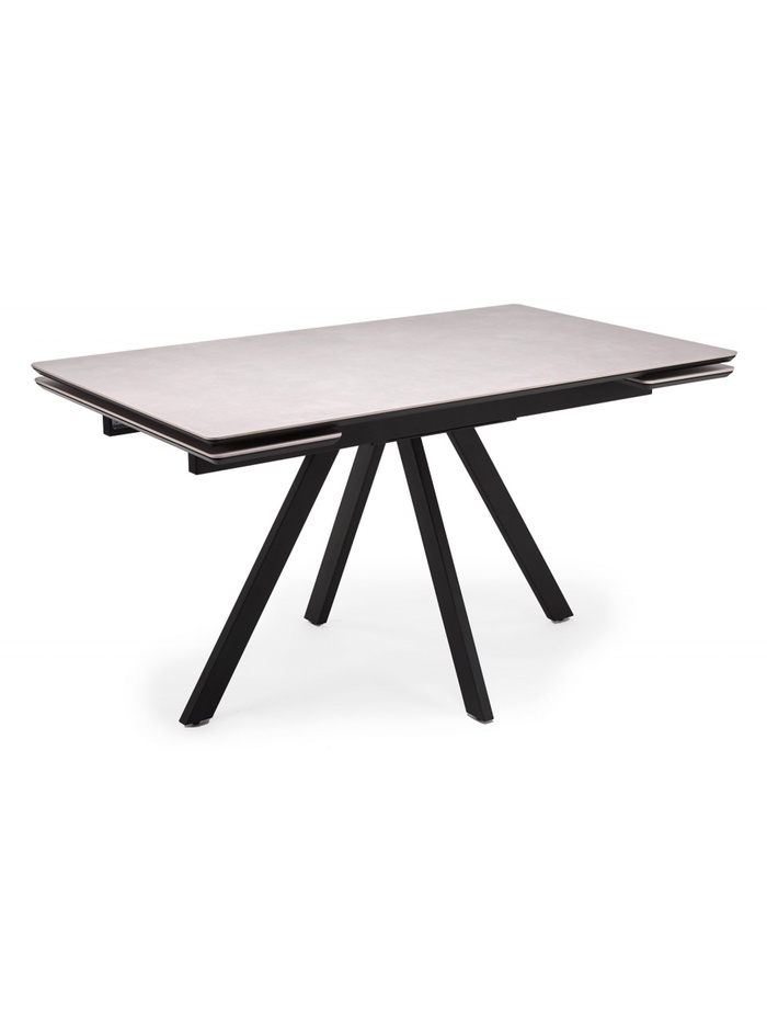 Стол кухонный керамический раздвижной «Вилли», 1400(2000)×800×750 мм, цвет светло-серый / черный - Фото 1