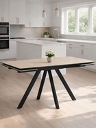 Стол кухонный керамический раздвижной «Вилли», 1400(2000)×800×750 мм, цвет бежевый / черный - Фото 9