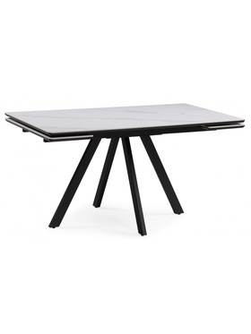 Стол кухонный керамический раздвижной «Вилли», 1400(2000)×800×750 мм, цвет белый мрамор / черный  (артикул 10997869)  большой выбор товаров оптом и в розницу по низким ценам с доставкой