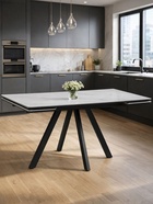 Стол кухонный керамический раздвижной «Вилли», 1400(2000)×800×750 мм, цвет белый мрамор / черный - Фото 8