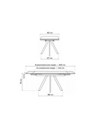 Стол кухонный керамический раздвижной «Вилли», 1400(2000)×800×750 мм, цвет белый мрамор / черный - Фото 2