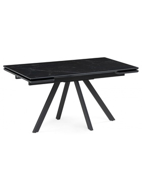 Стол кухонный керамический раздвижной «Вилли», 1400(2000)×800×750 мм, цвет черный мрамор / черный  (артикул 10997872)  большой выбор товаров оптом и в розницу по низким ценам с доставкой