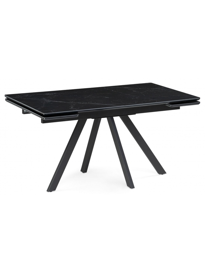 Стол кухонный керамический раздвижной «Вилли», 1400(2000)×800×750 мм, цвет черный мрамор / черный - Фото 1