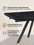 Стол кухонный керамический раздвижной «Вилли», 1400(2000)×800×750 мм, цвет черный мрамор / черный  (артикул 10997872)  большой выбор товаров оптом и в розницу по низким ценам с доставкой