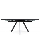 Стол кухонный керамический раздвижной «Вилли», 1400(2000)×800×750 мм, цвет черный мрамор / черный  (артикул 10997872)  большой выбор товаров оптом и в розницу по низким ценам с доставкой