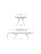 Стол кухонный керамический раздвижной «Ворен», 1800(2400)×900×770 мм, цвет белый мрамор / черный  (артикул 10997873)  большой выбор товаров оптом и в розницу по низким ценам с доставкой