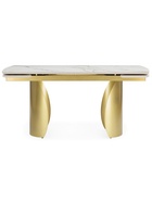 Стол кухонный керамический раздвижной «Готланд», 1600(2200)×900×790 мм, цвет бежевый / золото - Фото 2