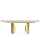 Стол кухонный керамический раздвижной «Готланд», 1600(2200)×900×790 мм, цвет бежевый / золото - Фото 4