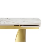 Стол кухонный керамический раздвижной «Готланд», 1600(2200)×900×790 мм, цвет бежевый / золото  (артикул 10997876)  большой выбор товаров оптом и в розницу по низким ценам с доставкой