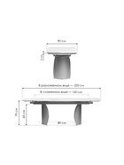 Стол кухонный керамический раздвижной «Готланд», 1600(2200)×900×790 мм, цвет темно-серый / черный - Фото 2