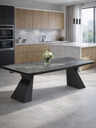 Стол кухонный керамический раздвижной «Денхольм», 2400(3000)×1000×780 мм, цвет черный  (артикул 10997884)  большой выбор товаров оптом и в розницу по низким ценам с доставкой